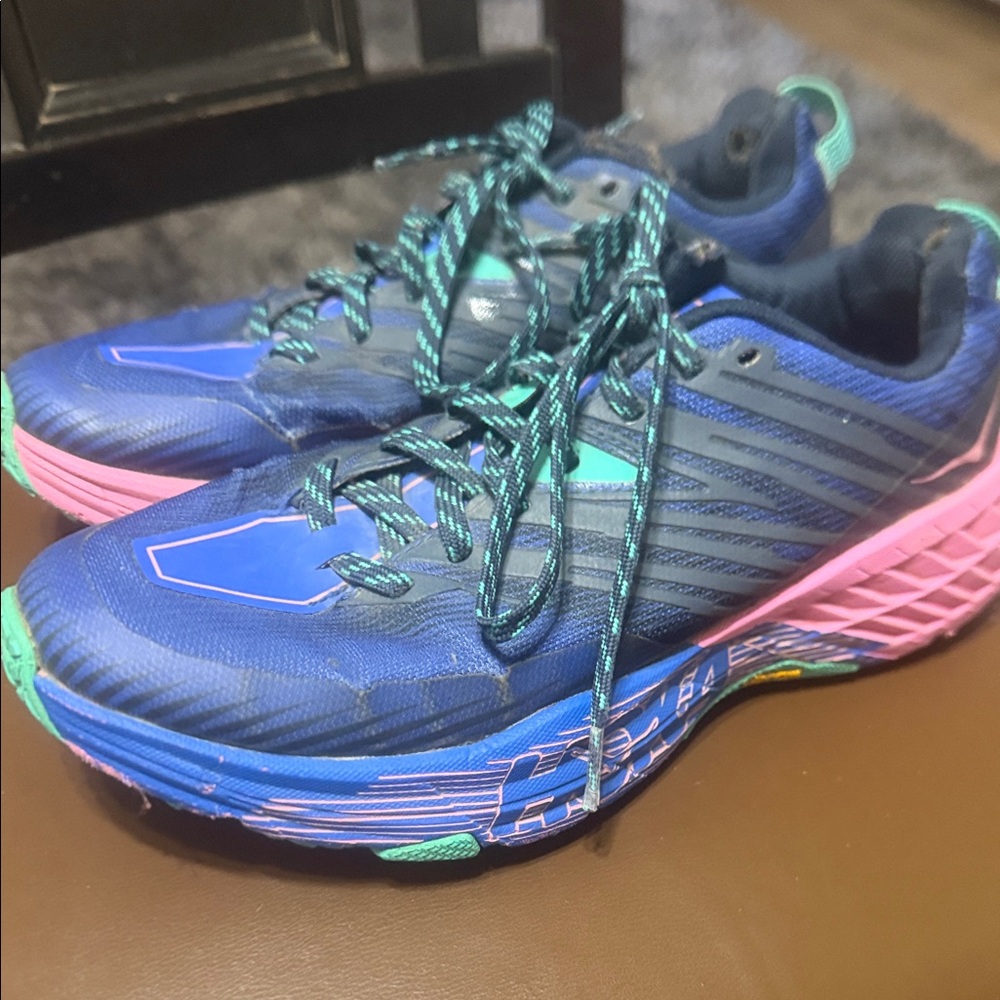 Hoka Blue and Pink Athletic Shoes